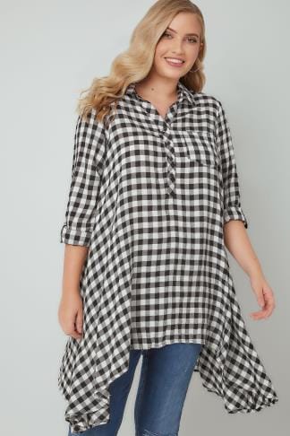 black white checked shirt womens