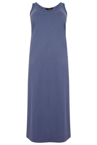Blue & Multi Bright Pattern Dress With Embellished Neckline, Plus size ...