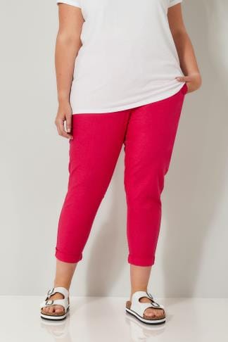 pink linen trousers ladies