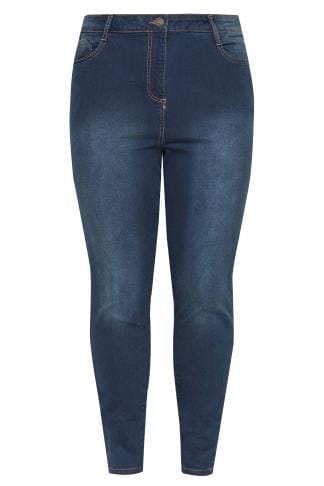 Indigo Blue Skinny AVA Jeans Plus Size 16 to 32 | Yours 