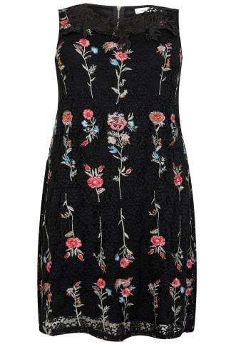 paprika shift embroidered lace floral multi dress