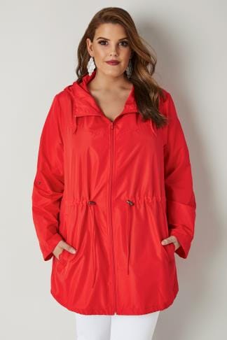 Black Lined Parka With Hood, Plus size 16 to 36