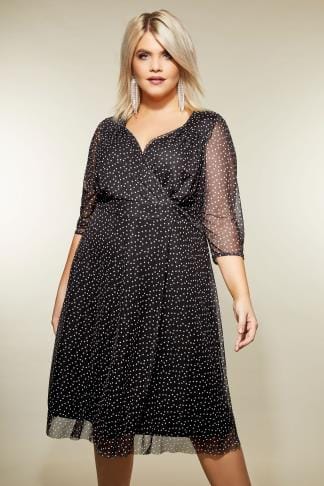 Black Layered Maxi Dress With Ring Detail, Plus size 16 to 32