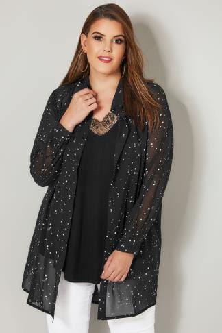 Black Oversized Top With Cold Shoulder Cut Out & Extreme Dipped Hem ...