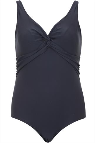 Black & White Spot Print Underwired Halter Neck Bikini Top plus Size 14 ...
