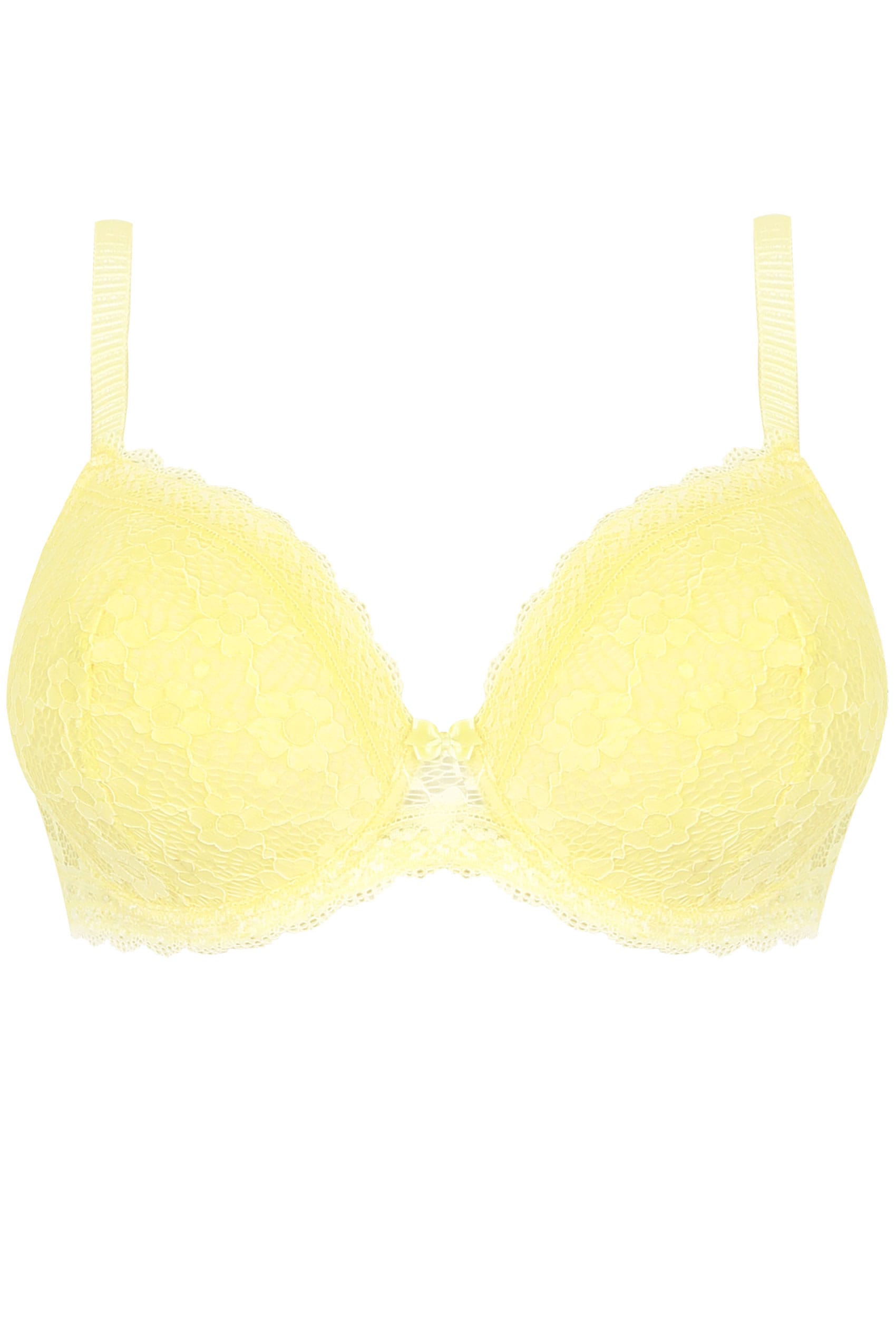 Yellow lemon mesh and eyelash lace bra cost