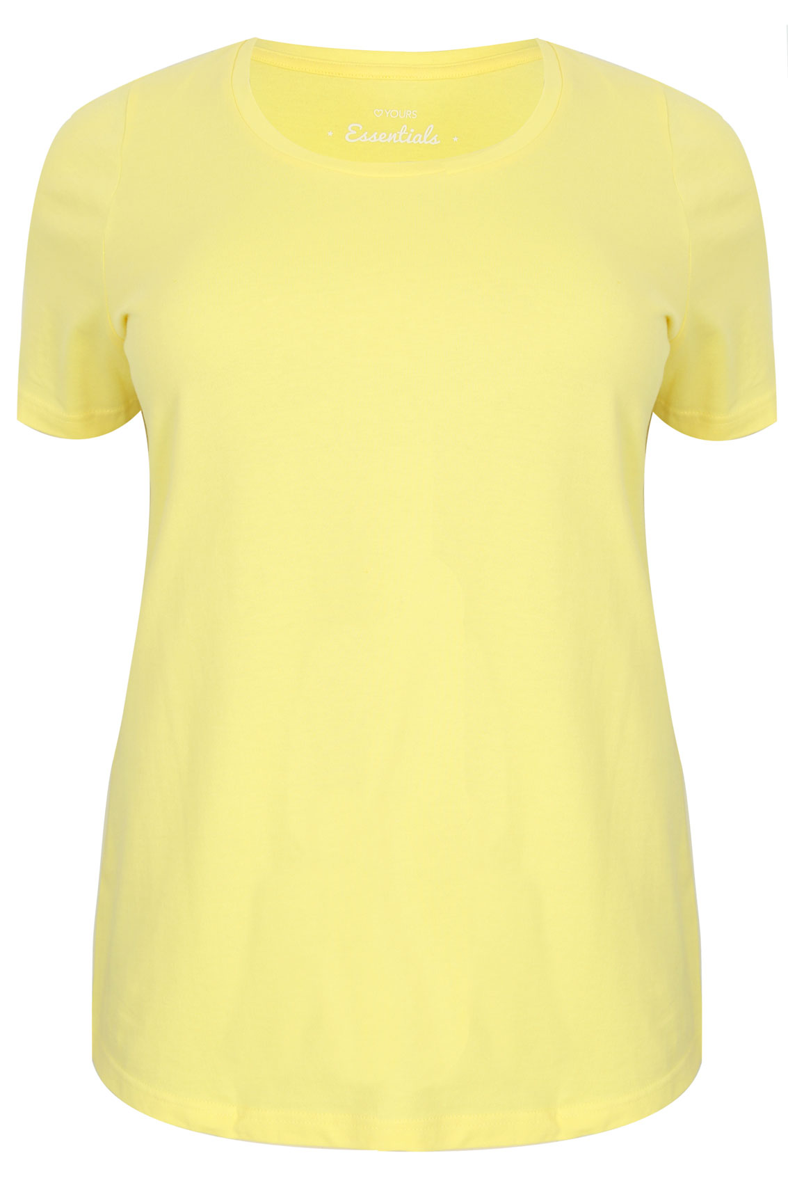 Lemon Yellow Scoop Neck Cotton T-Shirt Plus Size 16 to 36