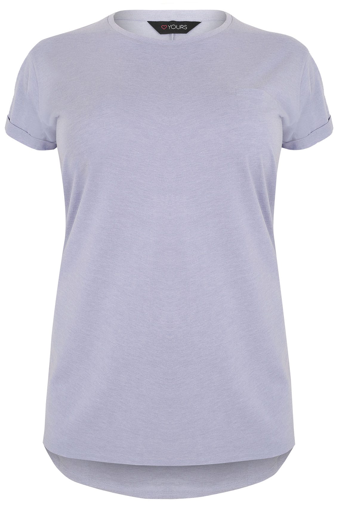 White Pocket T-Shirt With Curved Hem, Plus size 16 to 36 