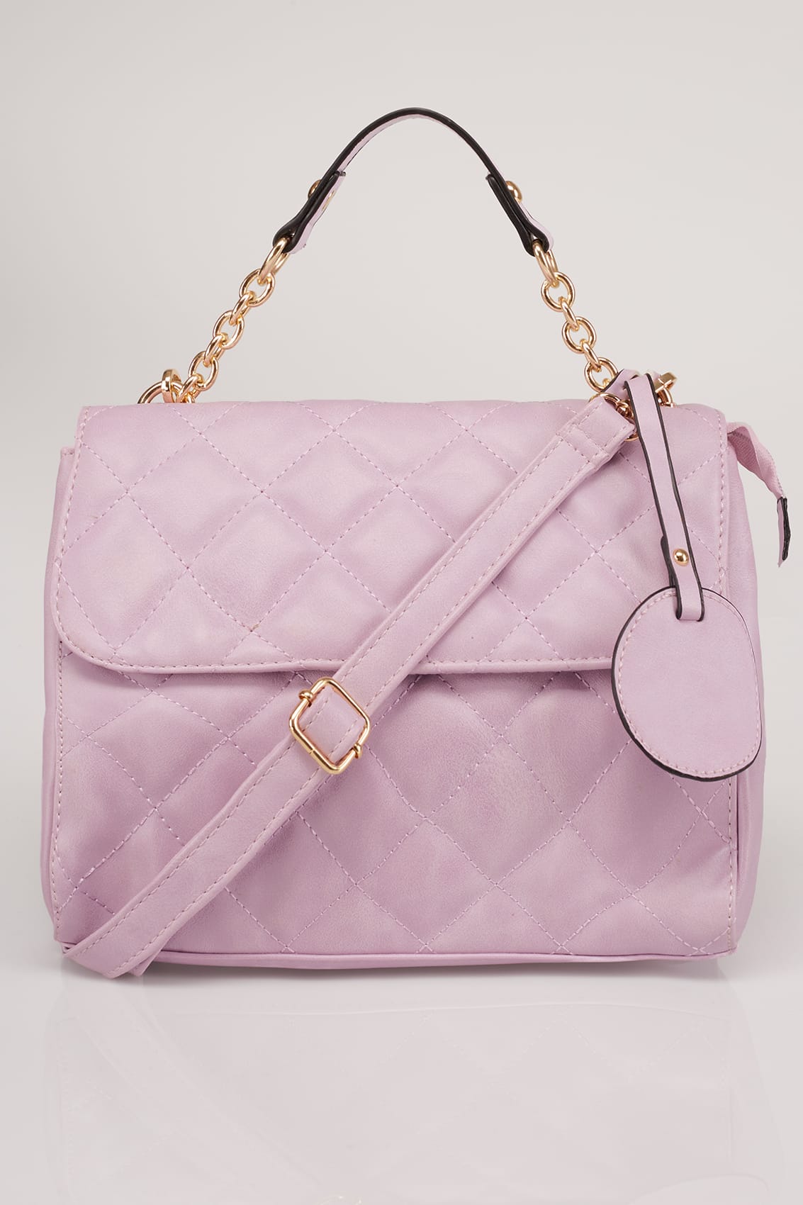 Lilac Quilted Cross Body Bag