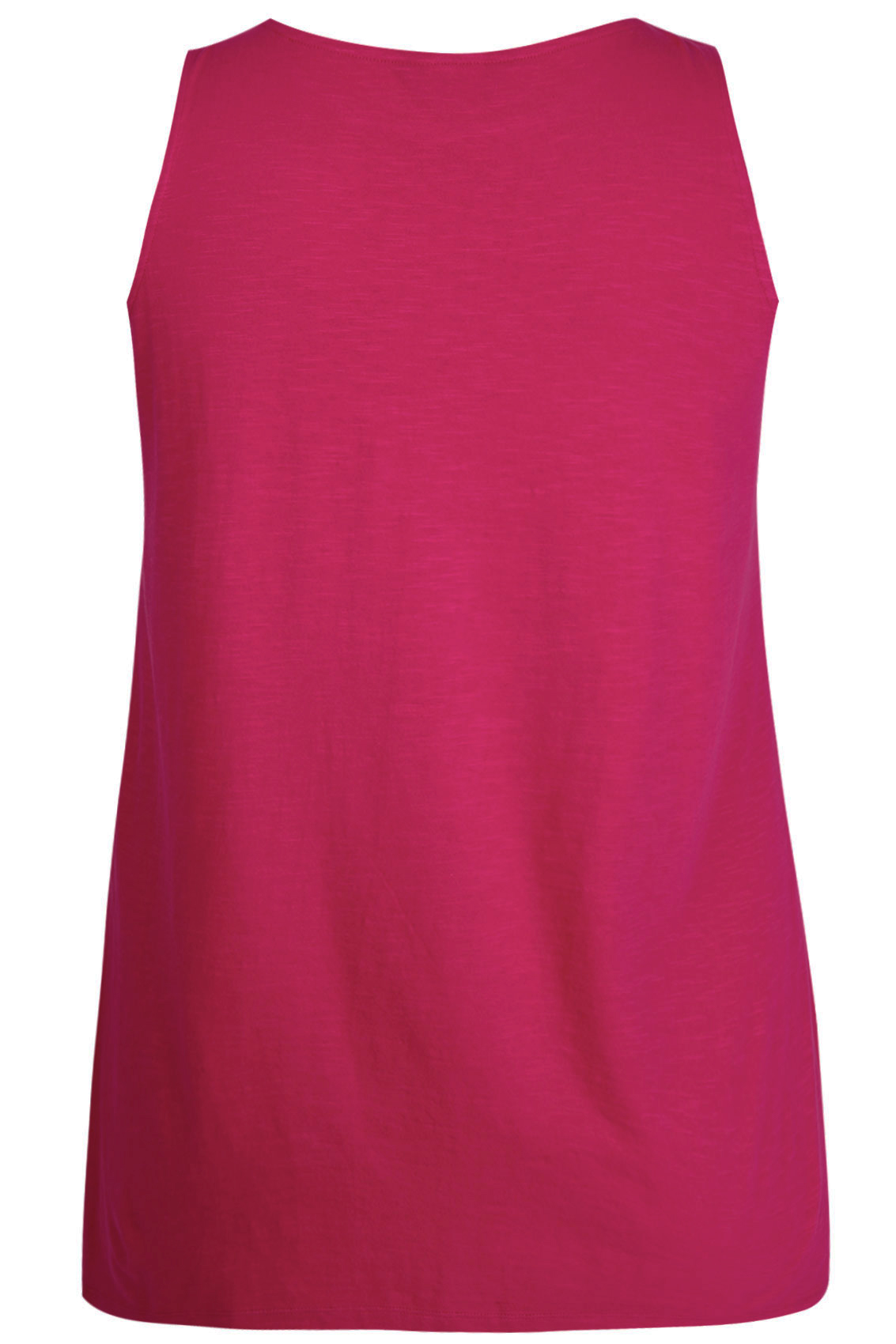 Magenta Pink Sleeveless Top With Crochet Neckline Panel Plus Size 16 to 32