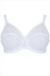 White Glamour Lace and Mesh Underwired Bra