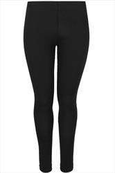 Black Cotton Essential Leggings Plus Size 16 to 32