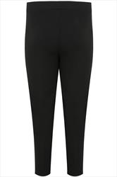 Black Stretch Jersey Slim Leg Trousers Plus size 14,16,18,20,22,24,26