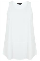 Ivory Sleeveless Longline Top With Panel Detail Plus size 16,18,20,22 ...