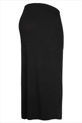 BUMP IT UP MATERNITY Black Tube Maxi Skirt With Comfort Panel Plus Size ...