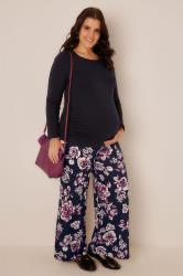 BUMP IT UP MATERNITY Black Palazzo Trousers With Comfort 