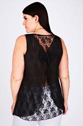 black sleeveless lace top