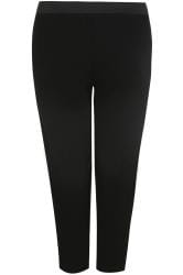 Black Textured Jersey Harem Trousers, Plus Size 16 to 32