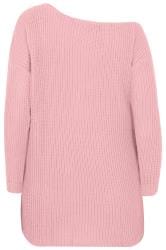 LIMITED COLLECTION Pink Chunky Knit Asymmetric Jumper 