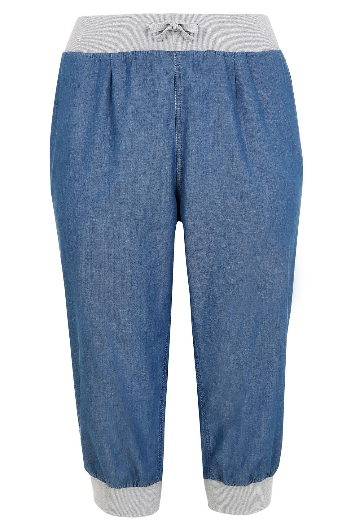 Pantalones Jogger piratas vaqueros tachonados en la costura lateral