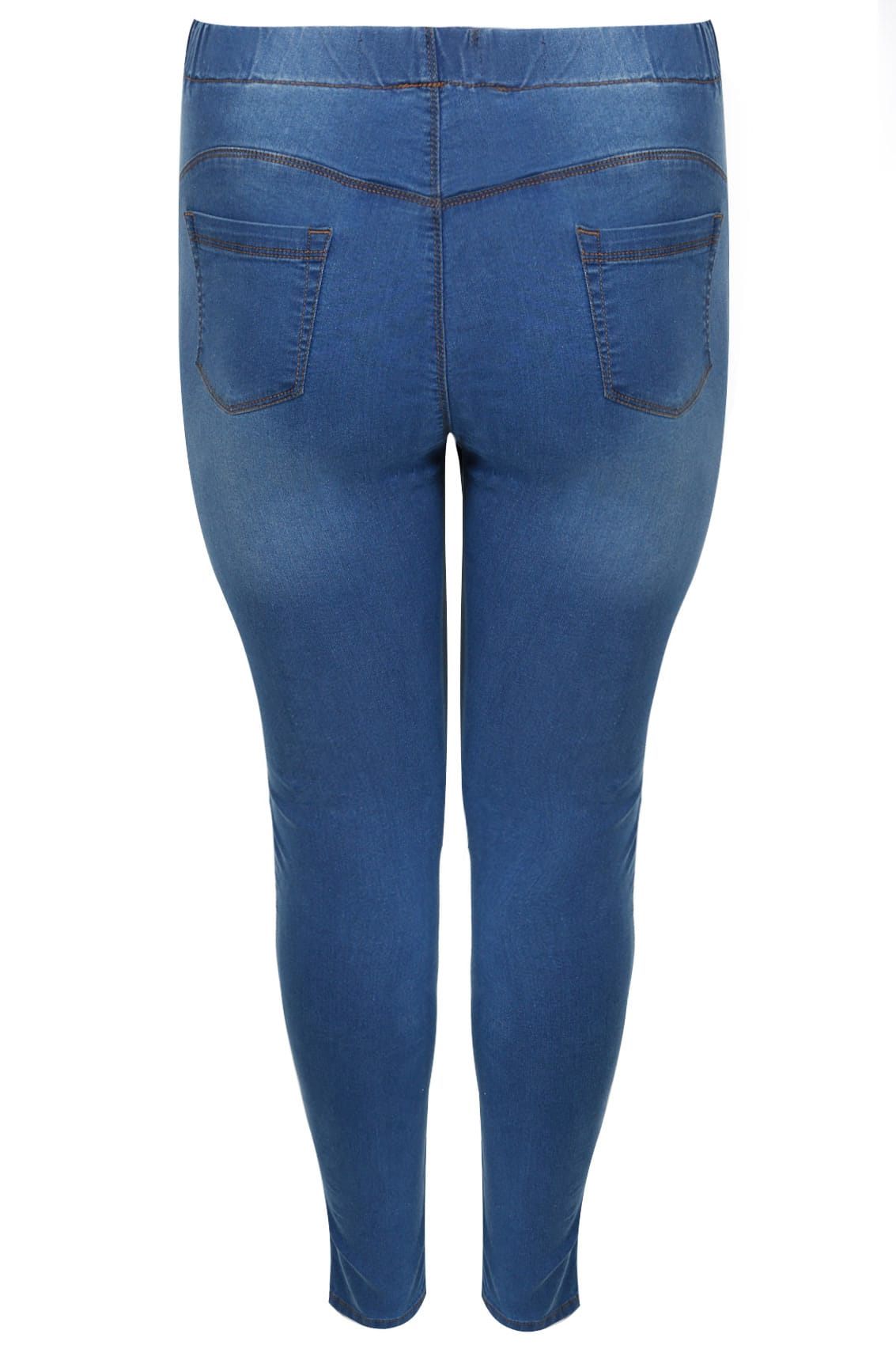 Mid Blue Pull On LOLA Jeggings, Plus size 16 to 32