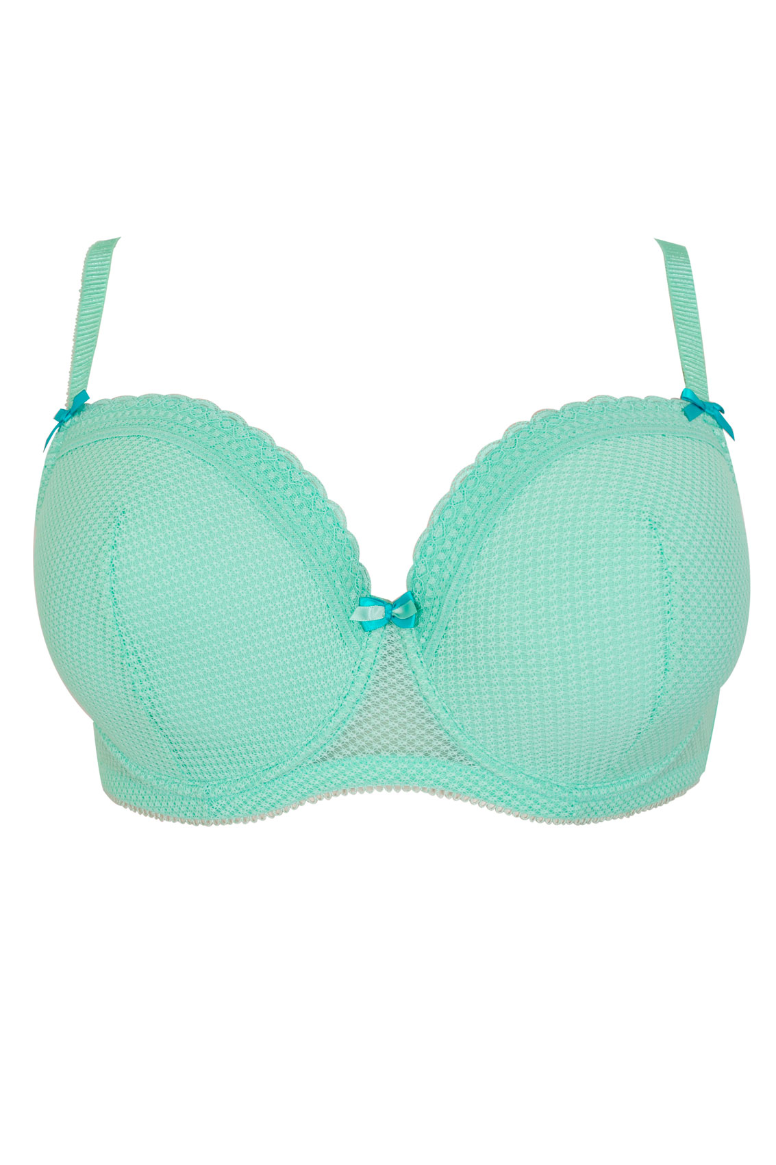 Mint Green Diamond Mesh And Lace Trim Underwired Bra Plus Size 38dd To 48g