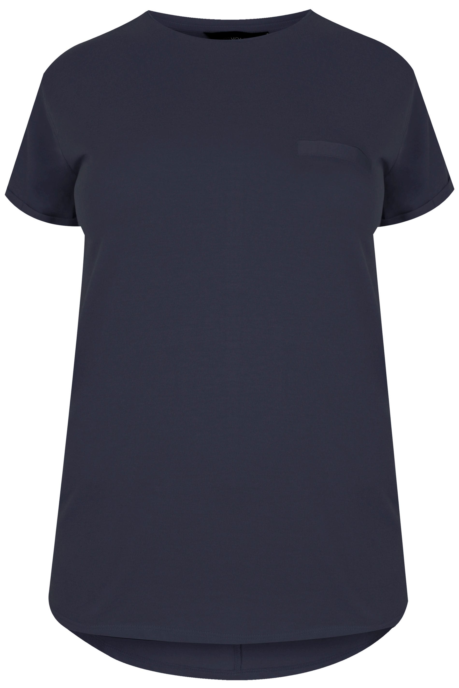 Download Navy Mock Pocket T-Shirt, plus size 16 to 36