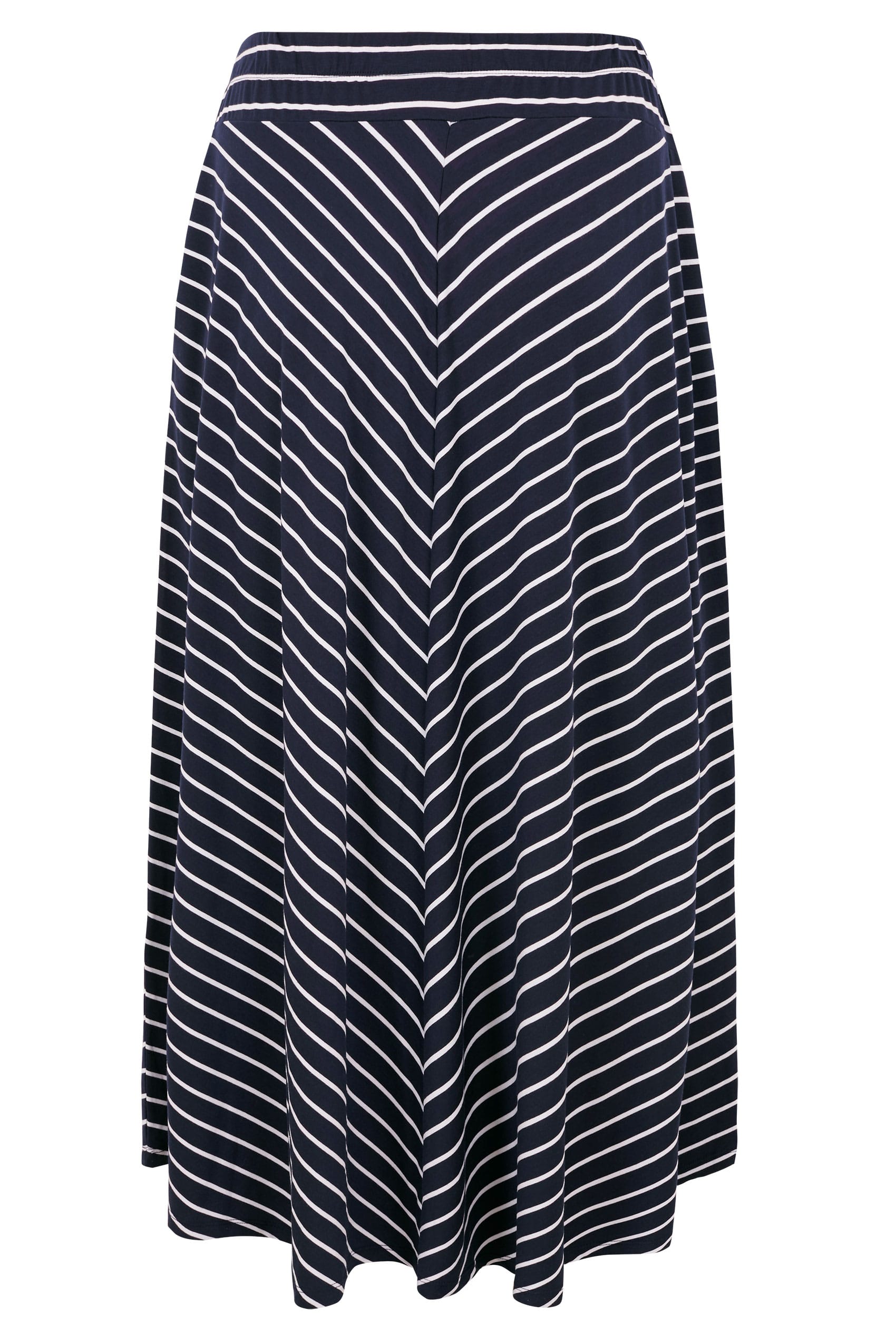 Navy & White Striped Maxi Skirt, Plus size 16 to 36