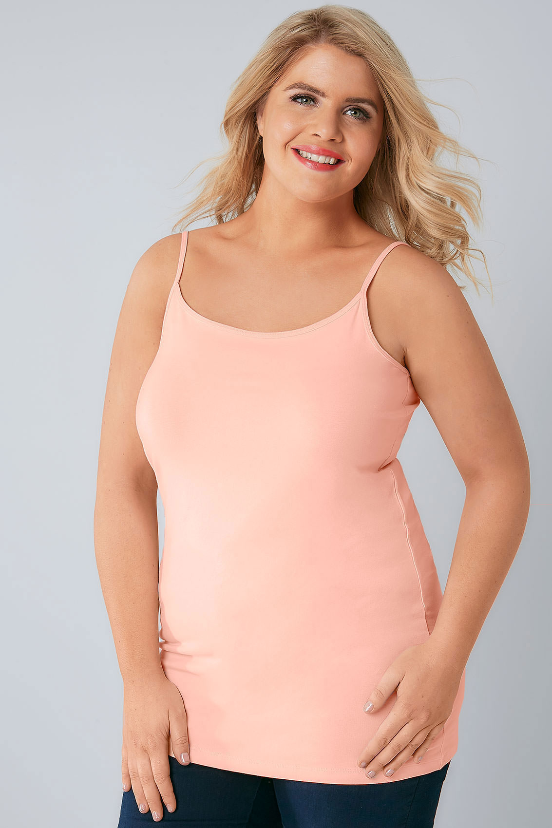Nude Pink Cami Vest Top Plus Size 16 To 36