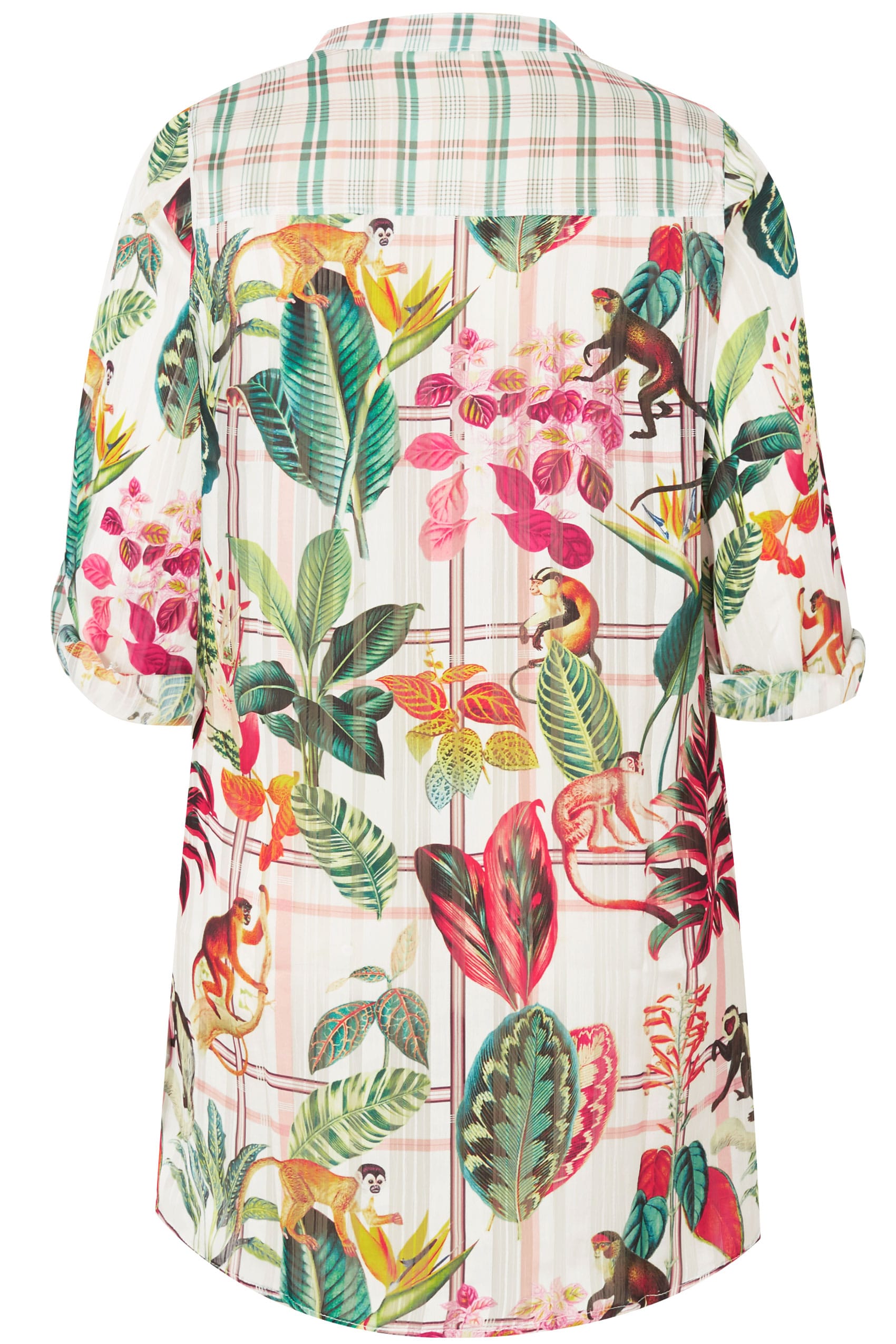PAPRIKA Ivory & Multi Jungle Print Longline Shirt, plus size 16 to 26