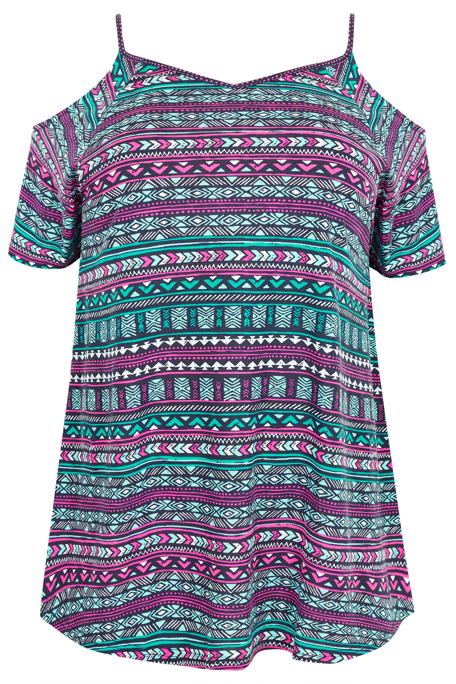 Pink Aztec Cold Shoulder Top Plus Sizes 16 To 36 Yours