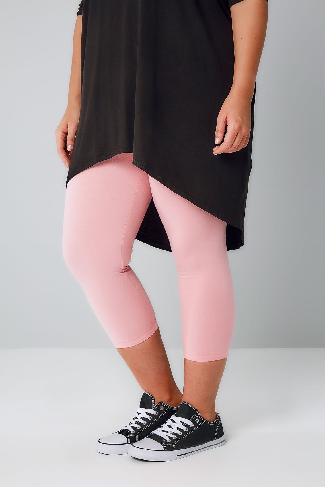 High-Waisted Balance Plus-Size Ladder-Trim 7/8-Length Leggings