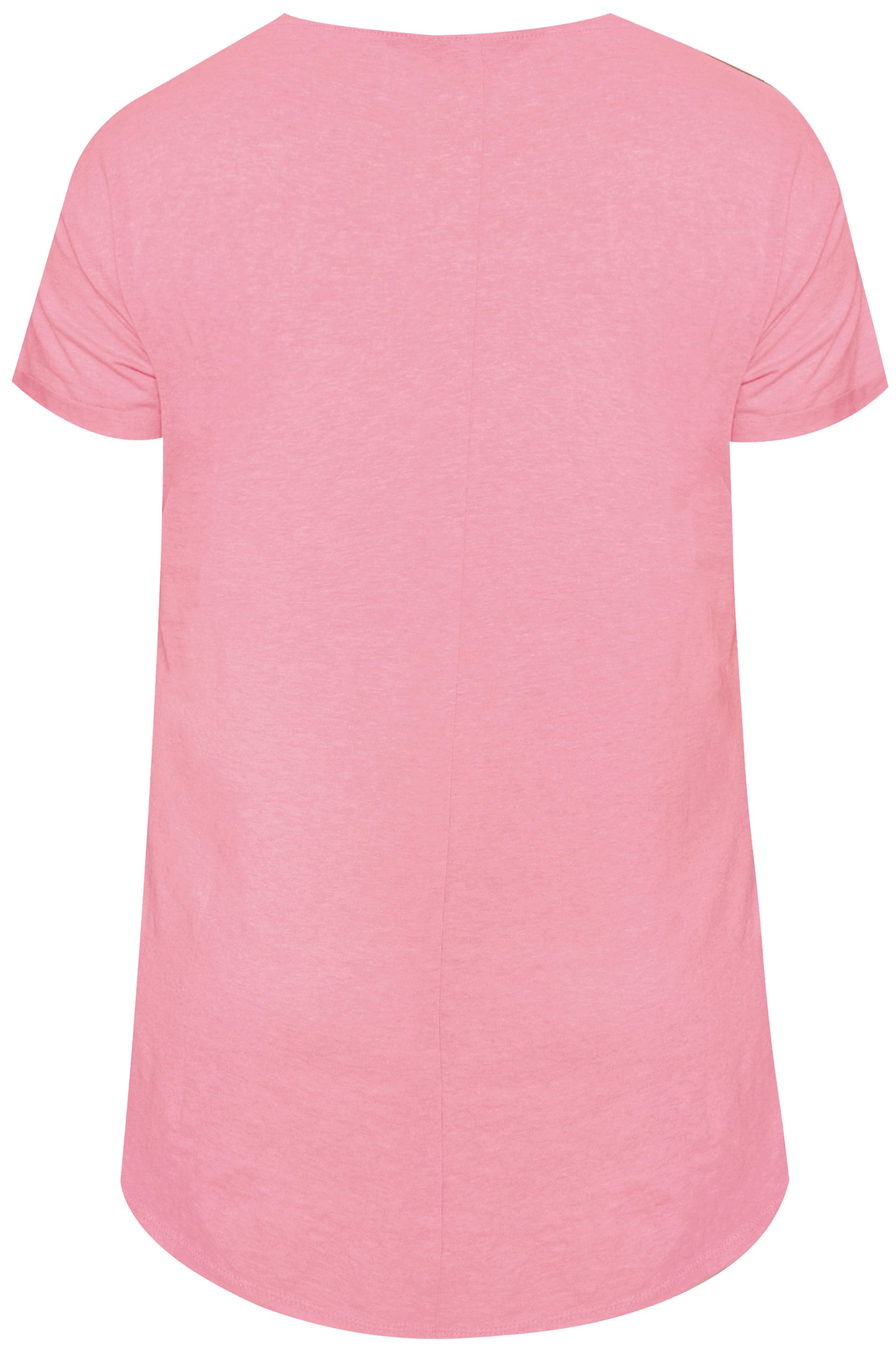 Pink Mock Pocket T Shirt Plus Size 16 To 36 