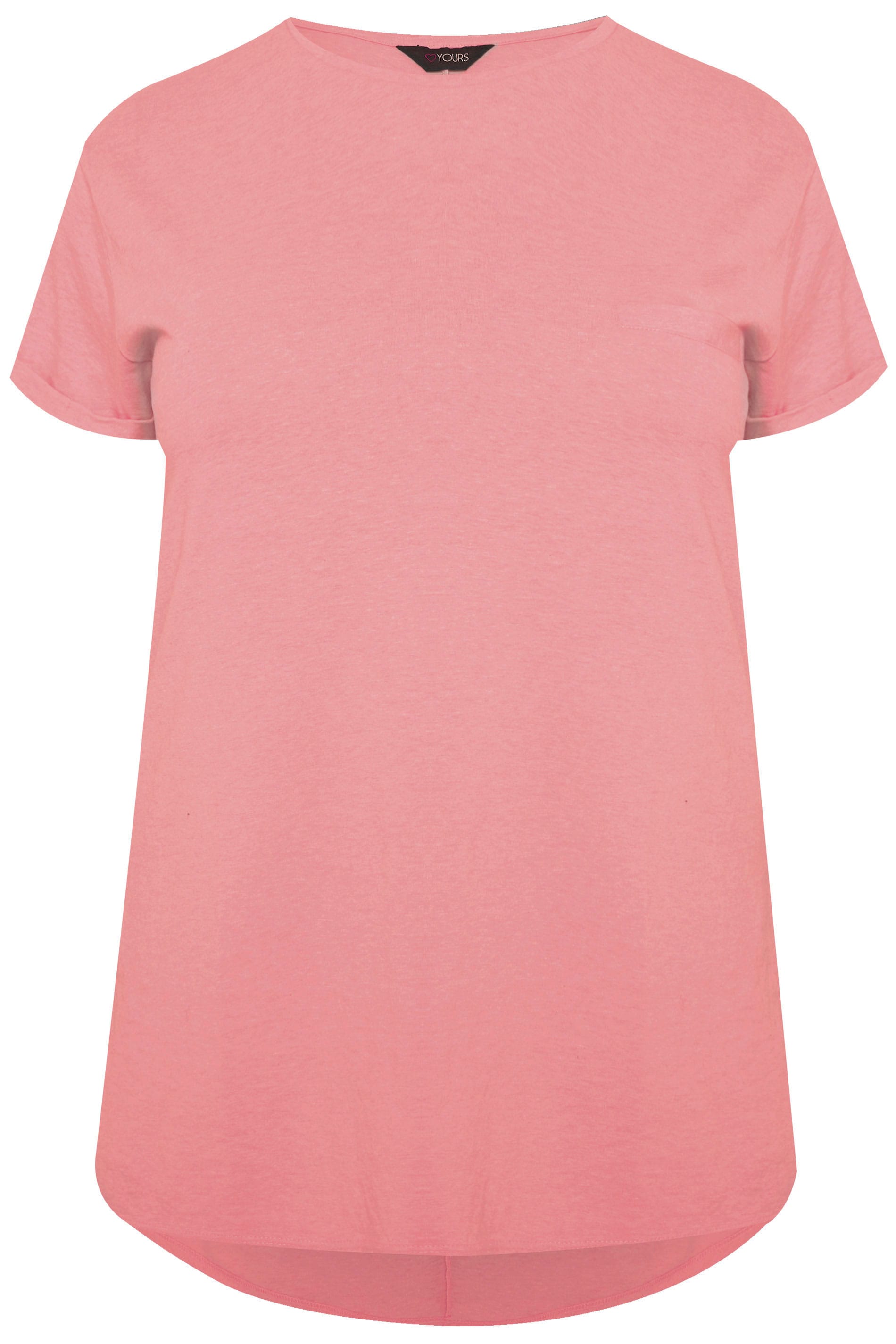 Pink Mock Pocket T-Shirt, plus size 16 to 36