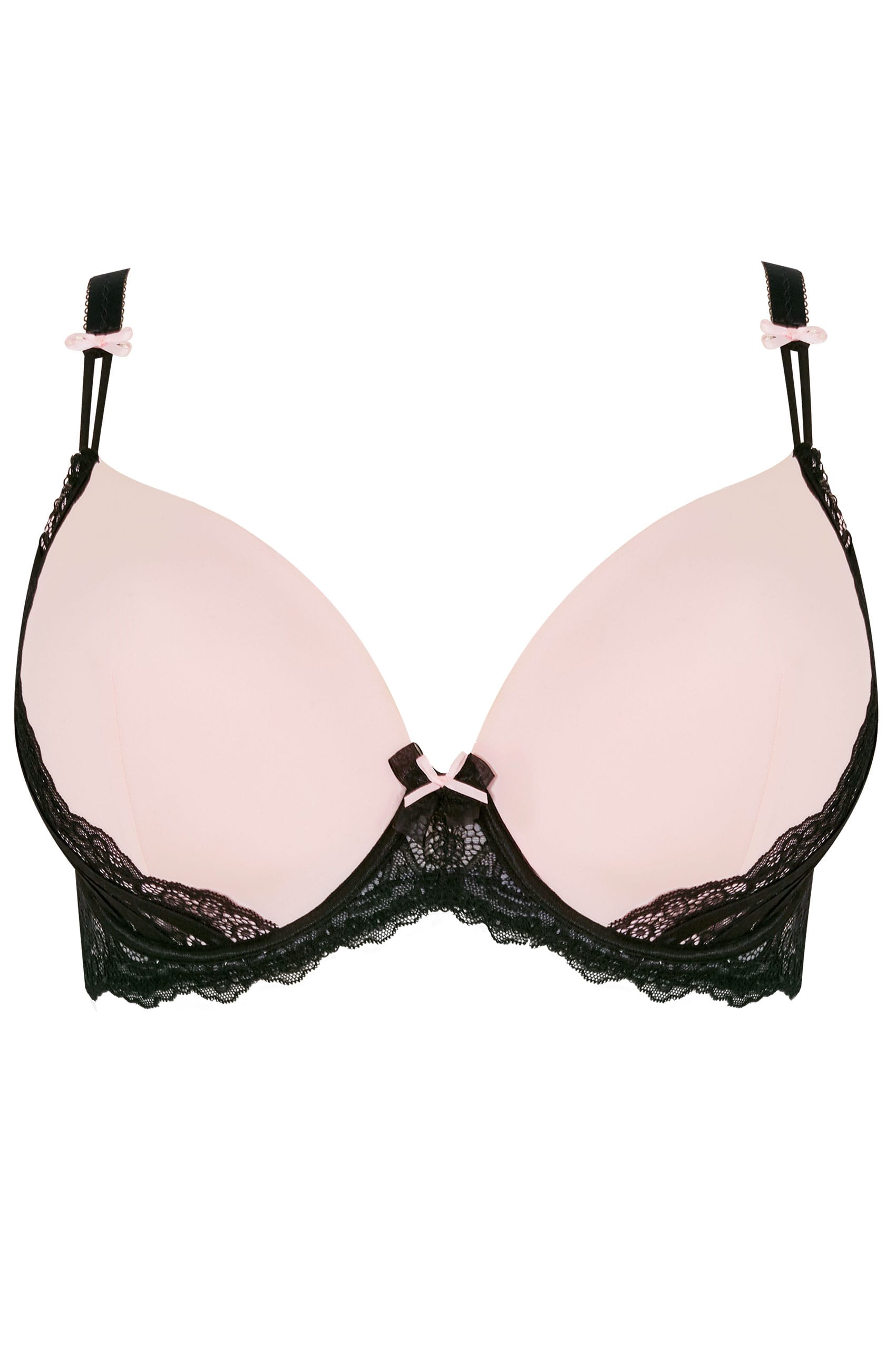 Pink Underwired Bra With Moulded Cups And Lace Detail 