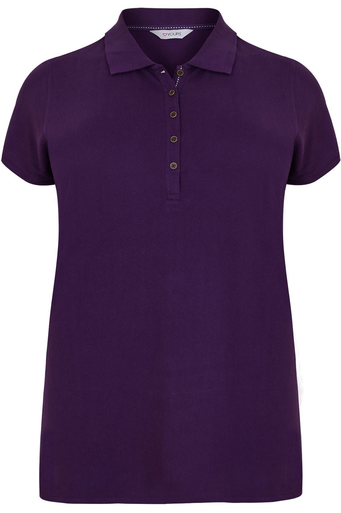 Purple Button Up Polo Shirt, Plus size 16 to 36