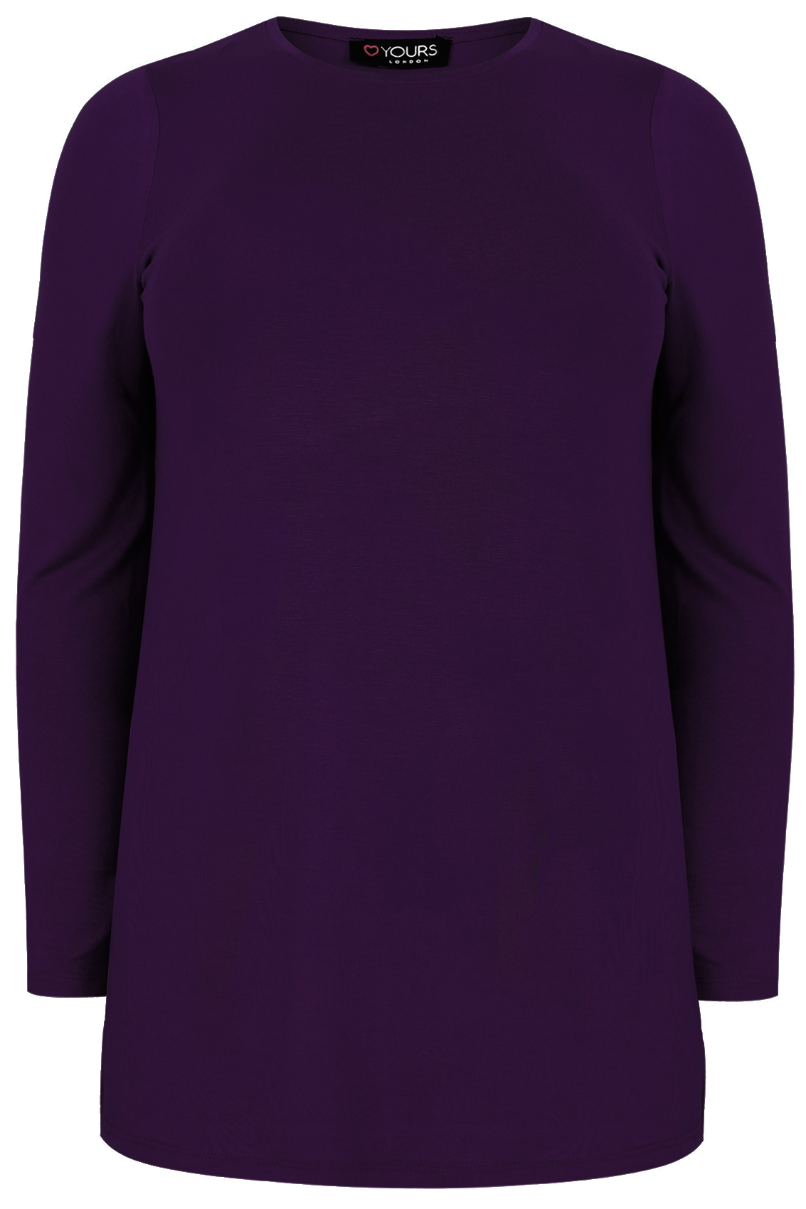 Purple Long Sleeve Soft Touch Jersey Top plus Size 16 to 32