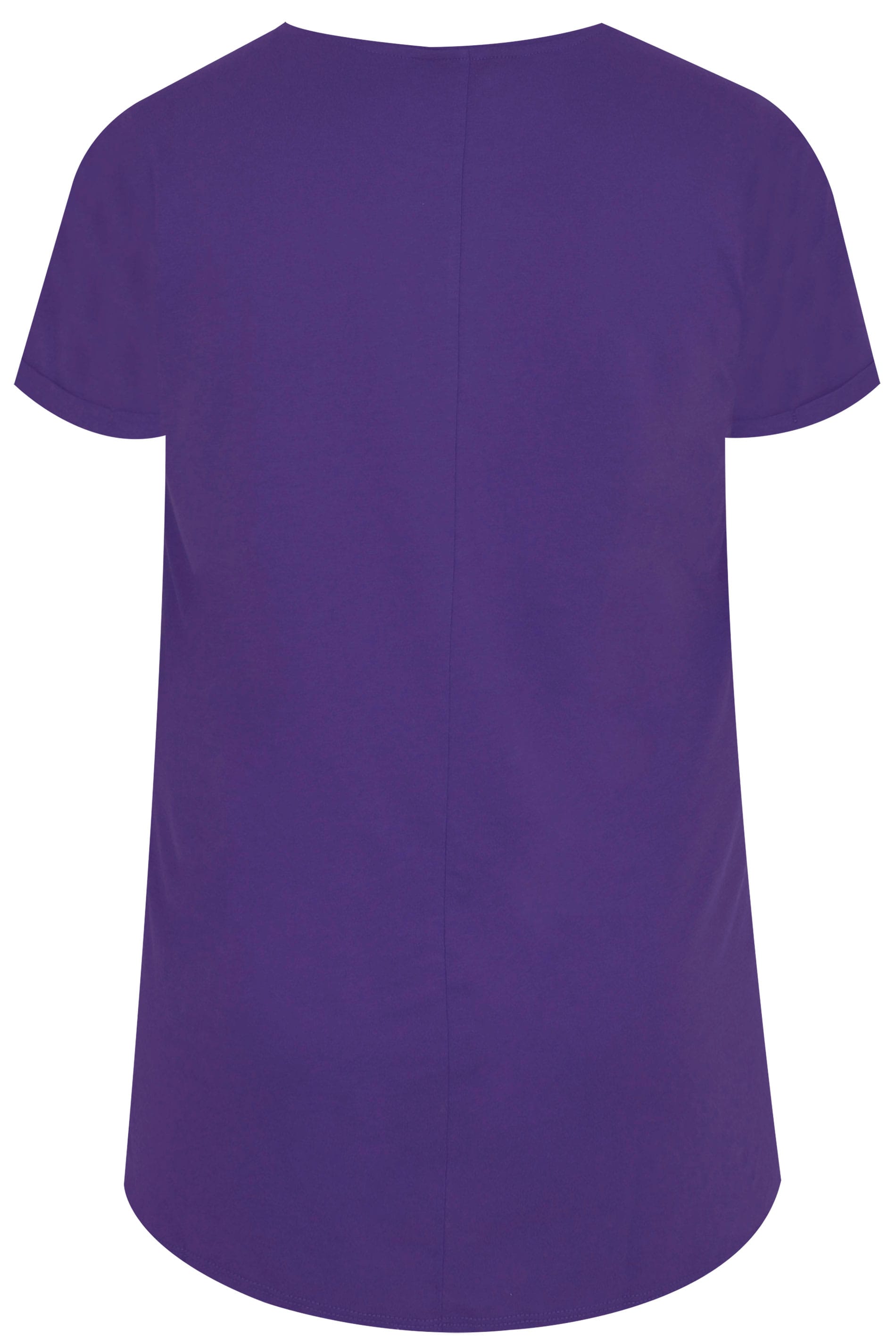 Download Purple Pocket T-Shirt With Curved Hem, Plus size 16 to 36