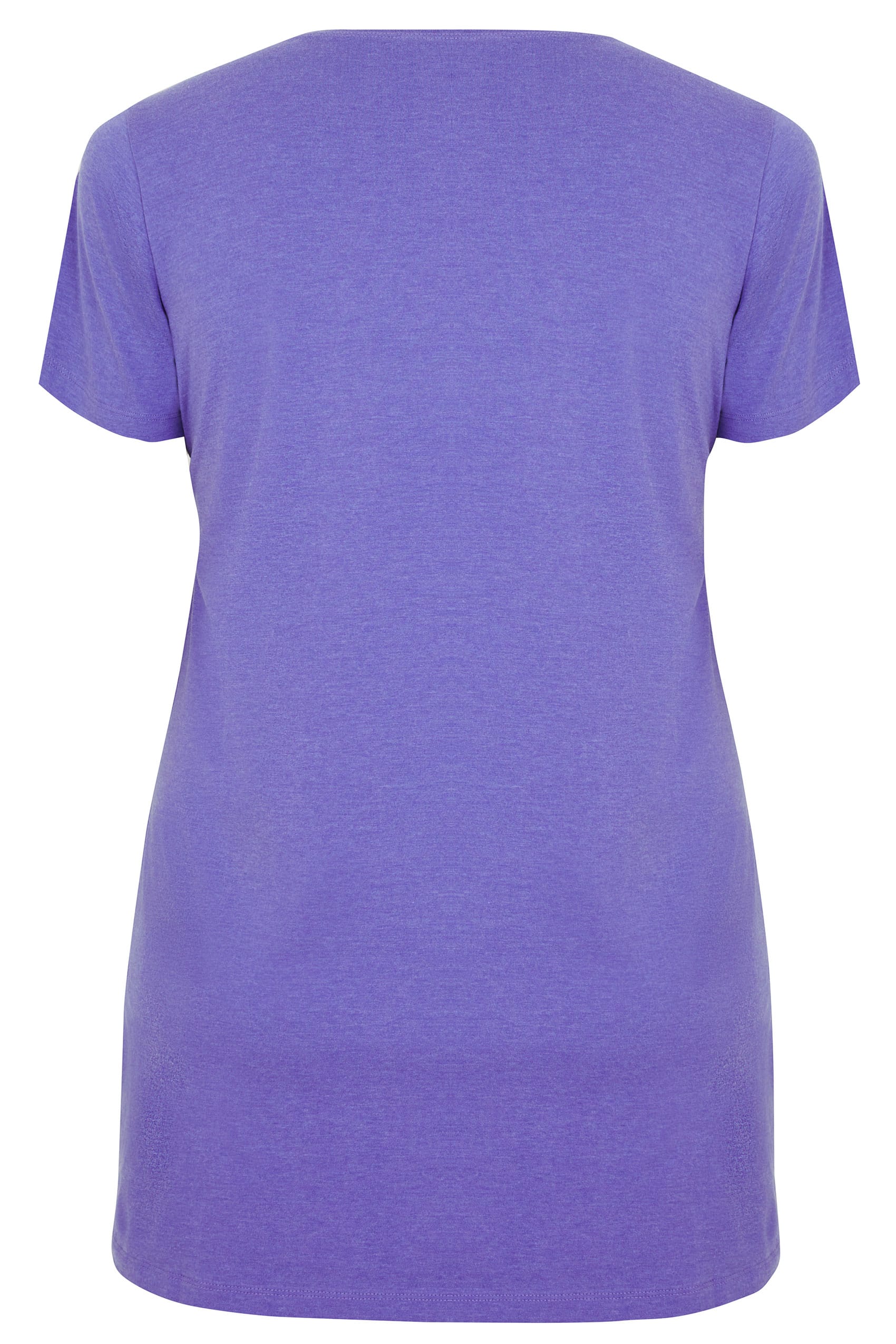 Purple Marl Scoop Neck Longline Jersey T Shirt Plus Size 16 To 36