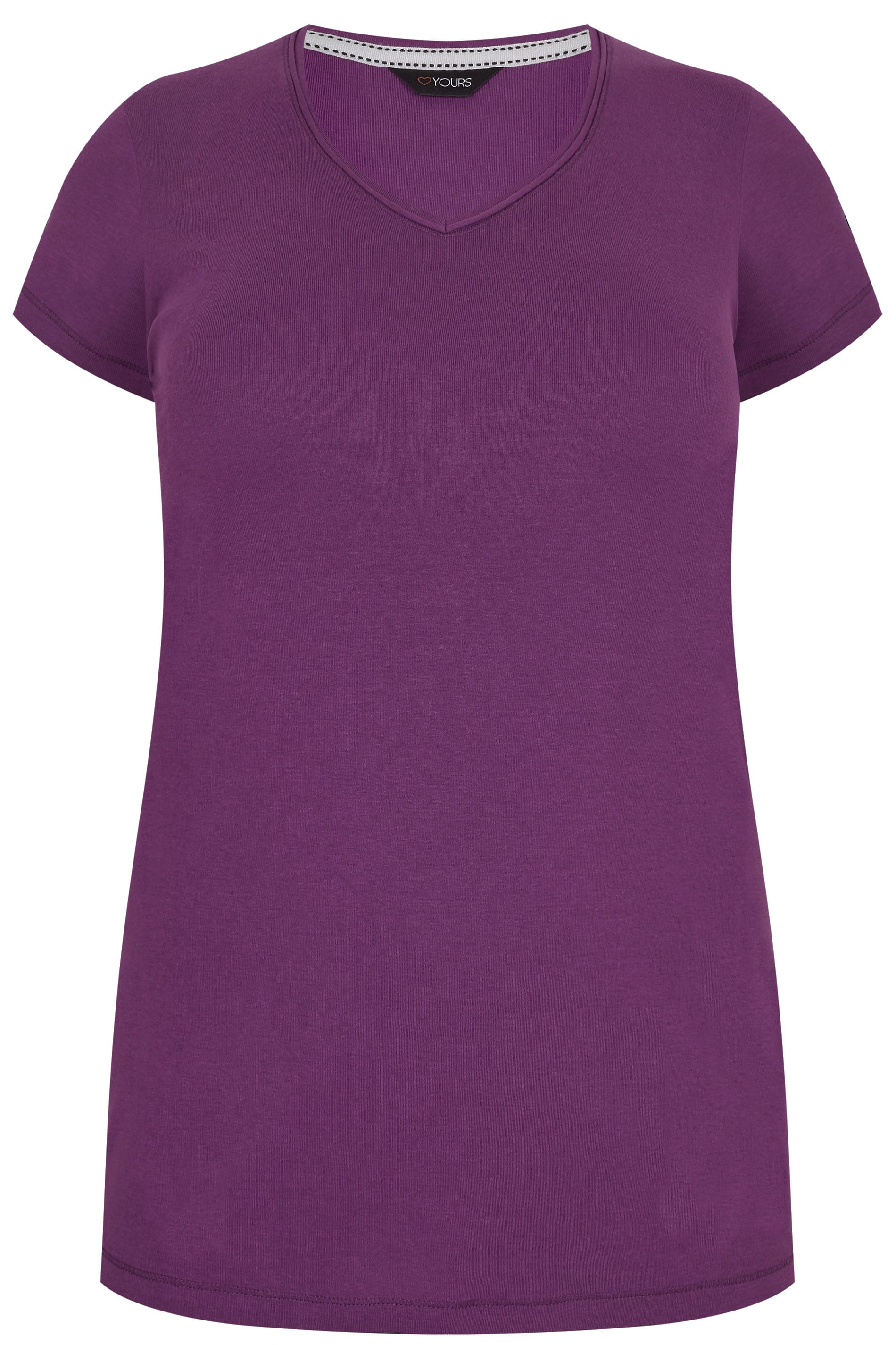 Purple V-Neck T-Shirt | Plus Sizes 16 to 36 | Yours Clothing