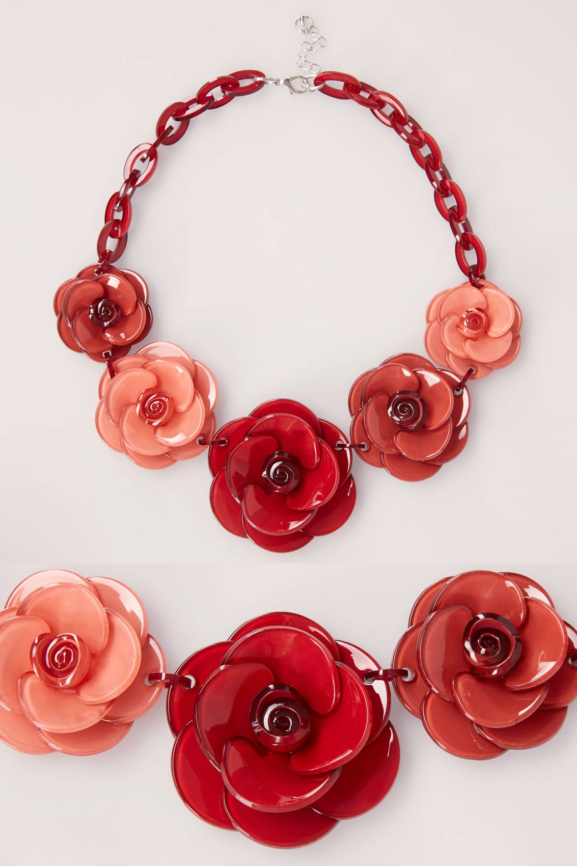 Red flower necklace