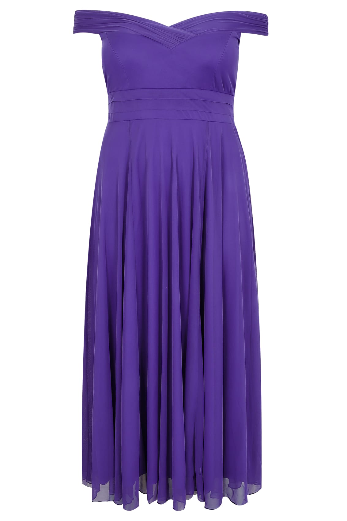 SCARLETT & JO Purple Bardot Sweetheart Layered Maxi Dress, Plus size 16 ...
