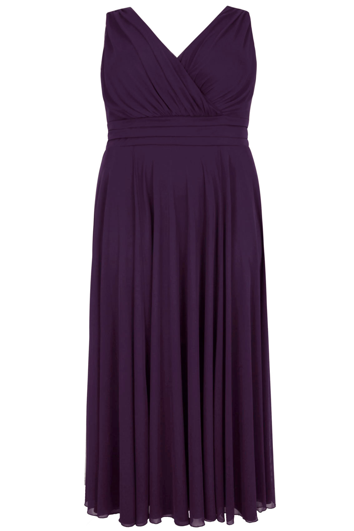 SCARLETT & JO Purple Marilyn Wrap Front Maxi Dress, Plus Size 16 to 32