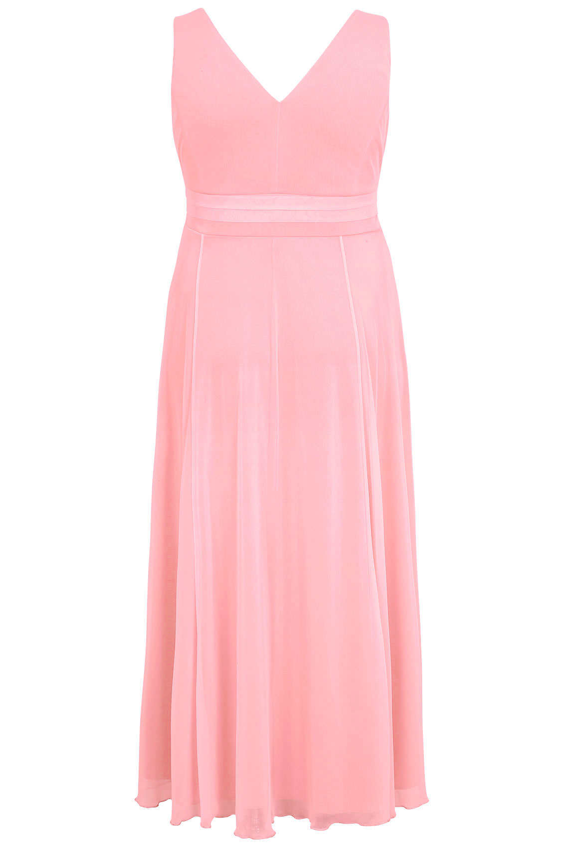 SCARLETT & JO Rose Pink Marilyn Wrap Front Maxi Dress, Plus size 16 to 32