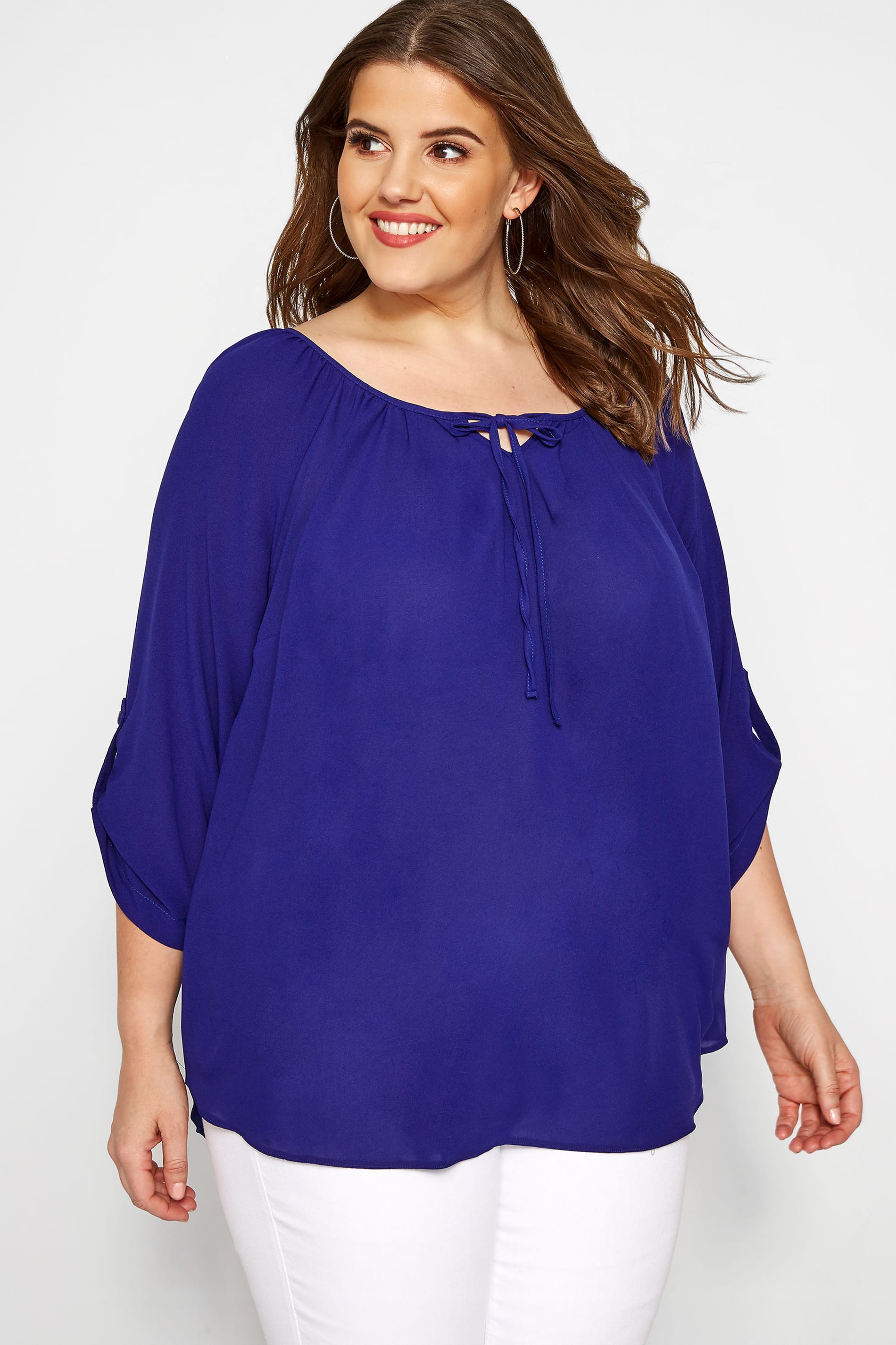 SIZE UP Royal Blue Gypsy  Blouse  Sizes 16 to 36 Yours 