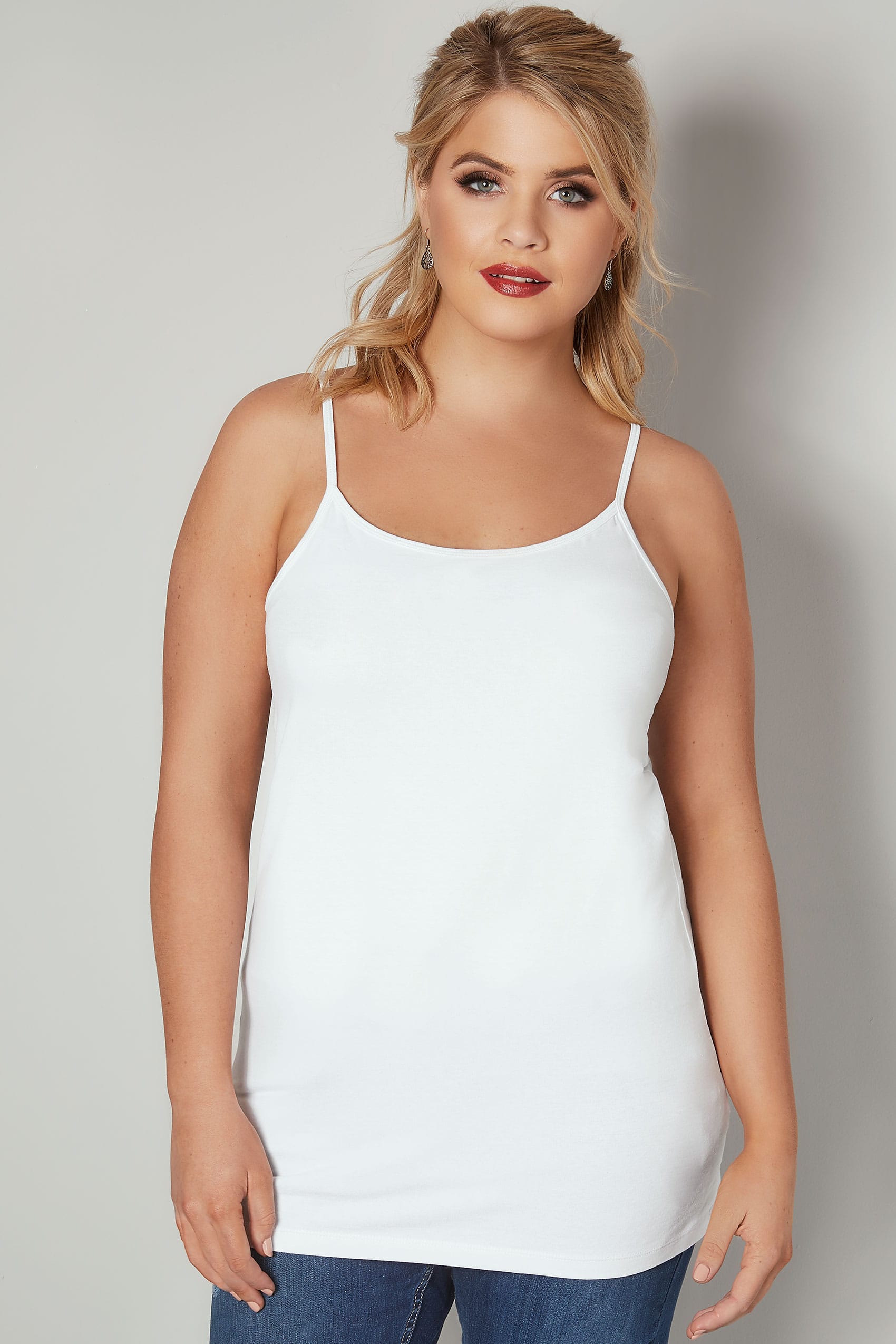 White Cami Vest Top Plus Size 16 To 36