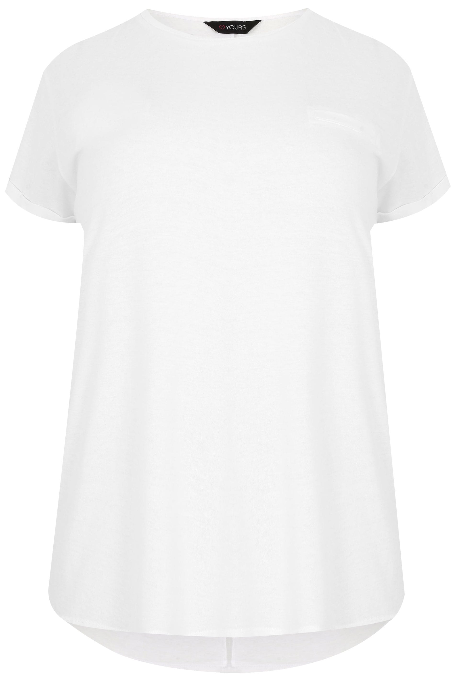 Download Plus Size White Mock Pocket T-Shirt | Sizes 16 to 36 | Yours Clothing