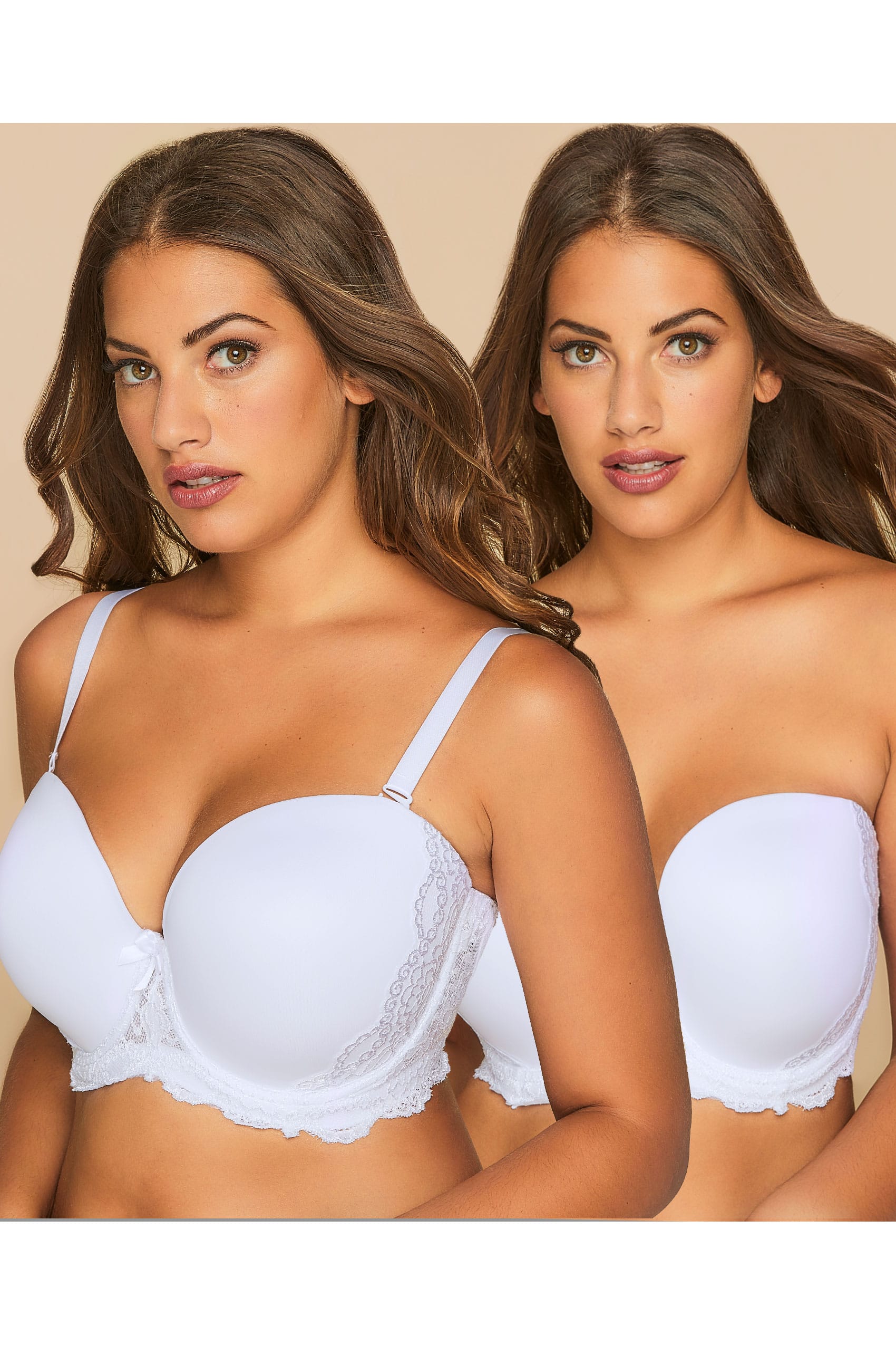 White delicate heart underwired bra 3 way