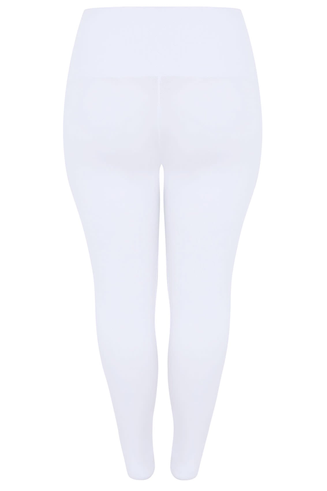 White Tummy Control Soft Touch Leggings Plus Size 14 To 36