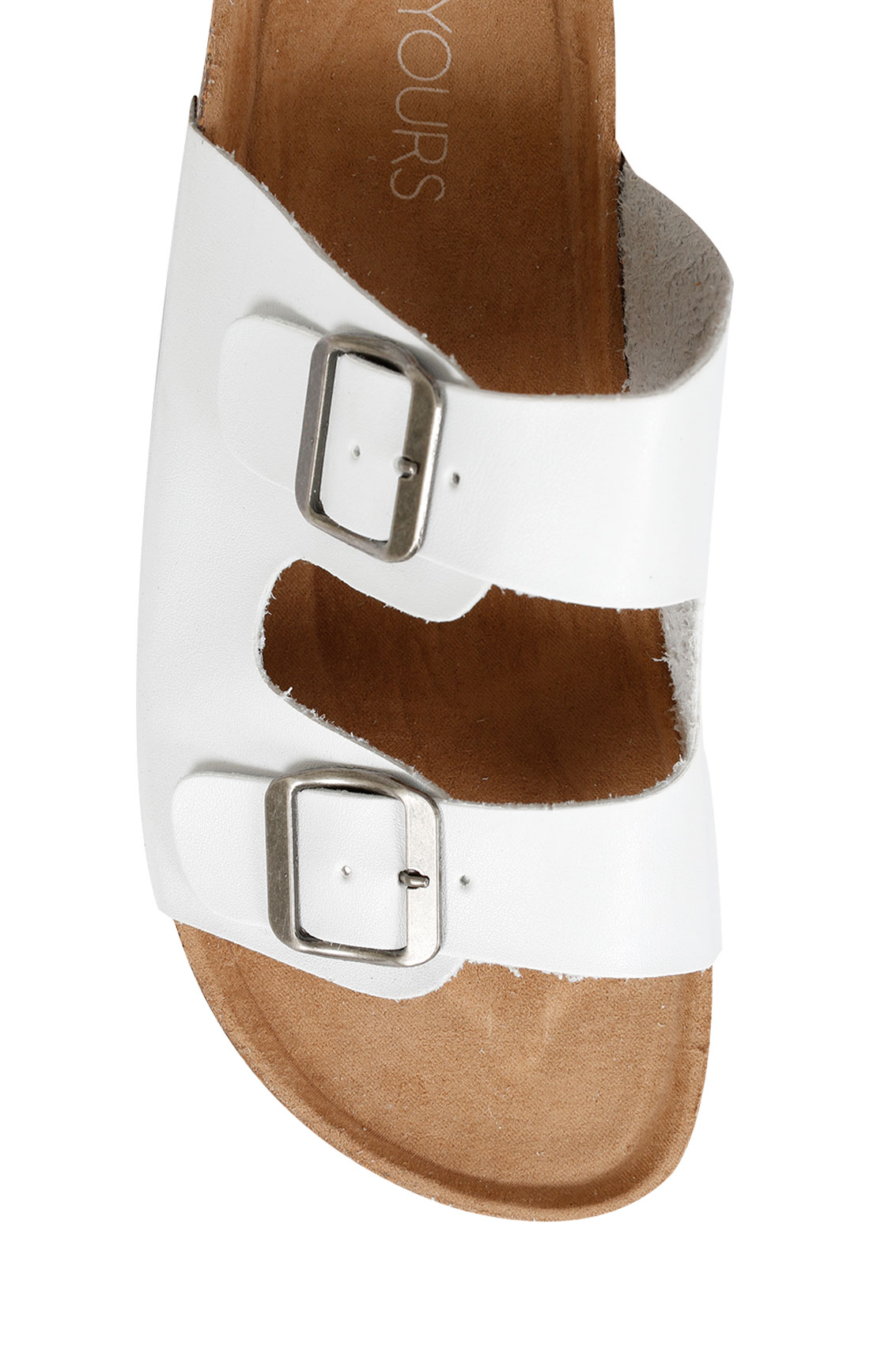 white sandals two strap